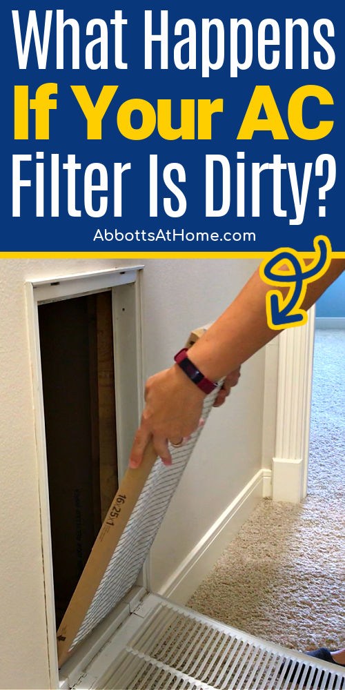 Image of dirty AC filter. For a post about what happens if ac filter is dirty. Can dirty air filter stop ac working.