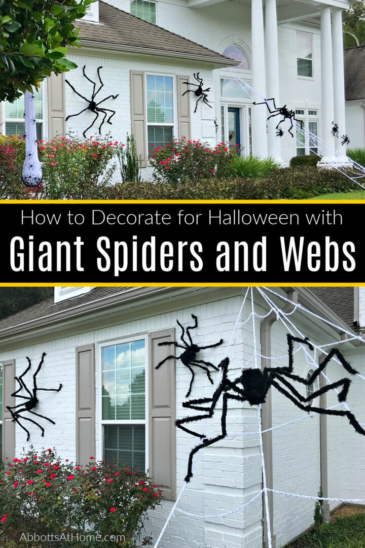 How to Hang Giant Spider Decorations Easy Outdoor Halloween Idea