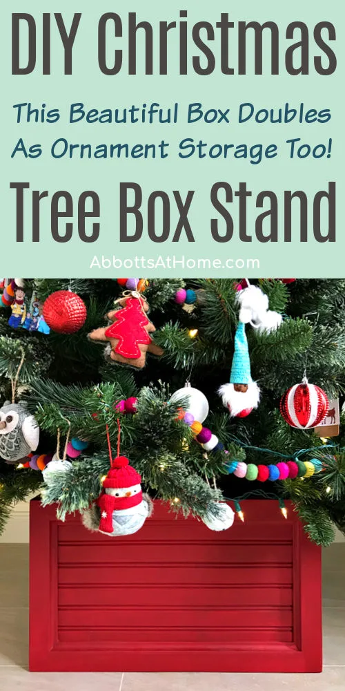 Image of a DIY Wood Christmas Tree Box with free build plans.
