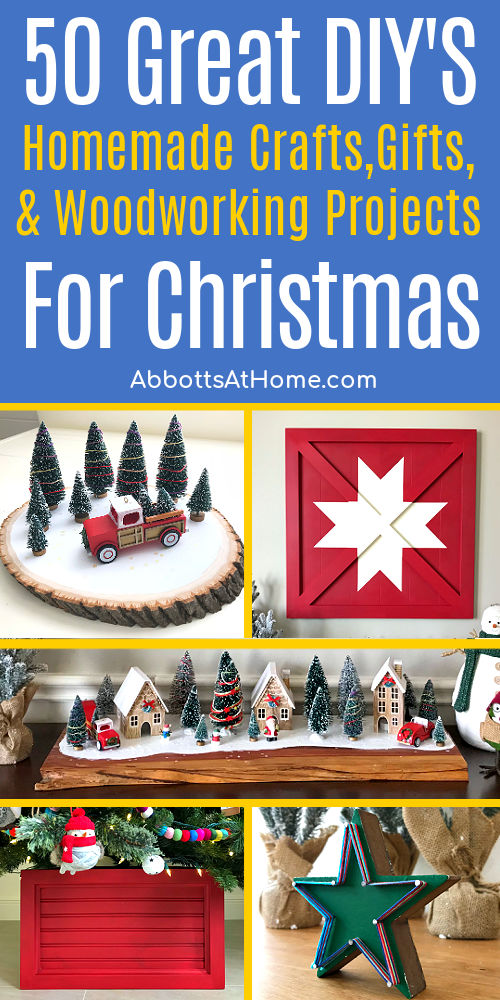 5 examples from a list of 50 great DIY Christmas projects, DIY Christmas crafts, DIY Christmas woodworking ideas, and homemade Christmas ornaments.