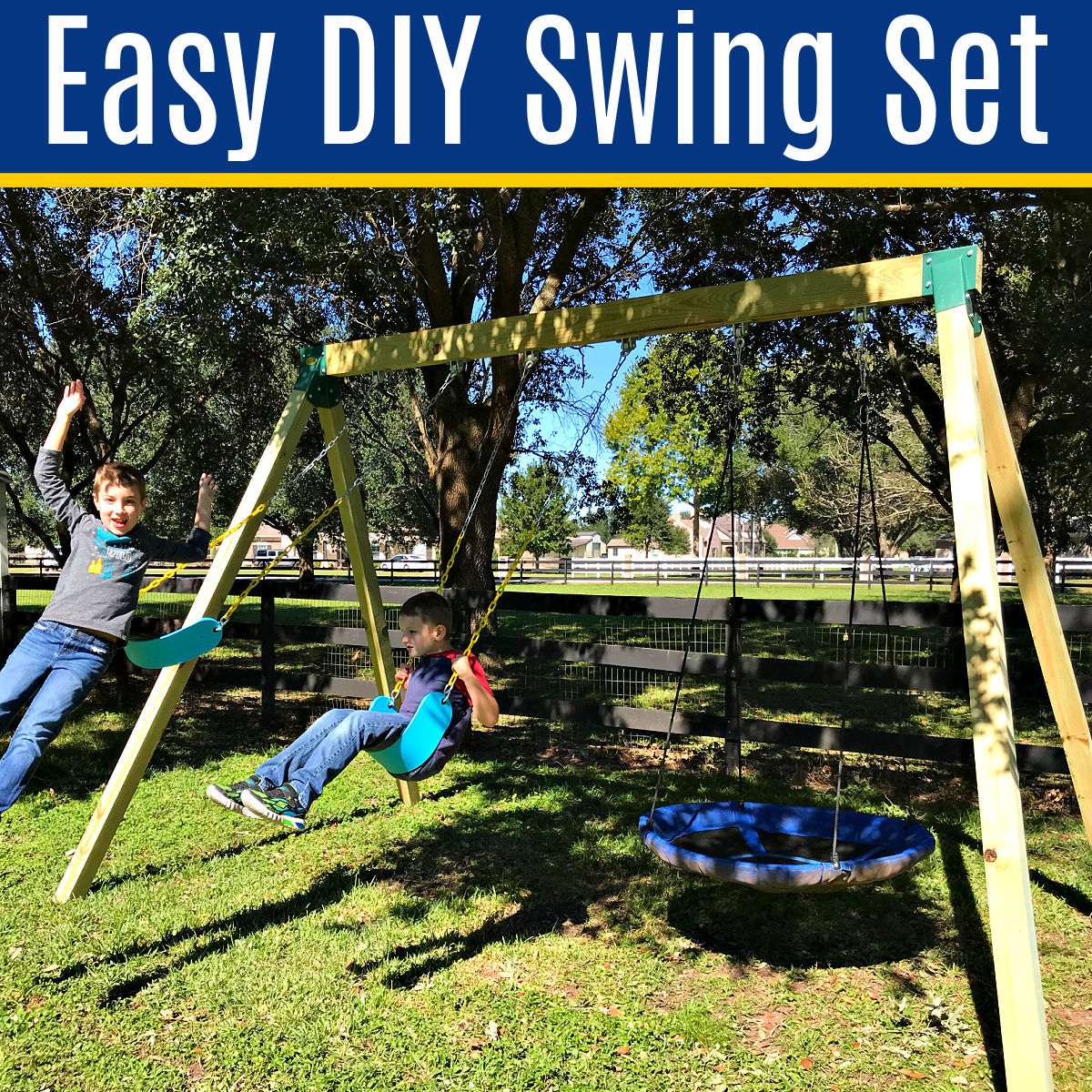 How To Build A Swing Frame From 4x4's: Quick, Cheap & Easy DIY Swing Set -  Abbotts At Home