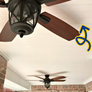 Image of a white outdoor DIY Tongue and Groove Porch Ceiling made using wood ceiling planks.