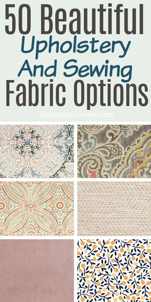 Image of examples of the best fabric by the yard on Amazon & Etsy.
