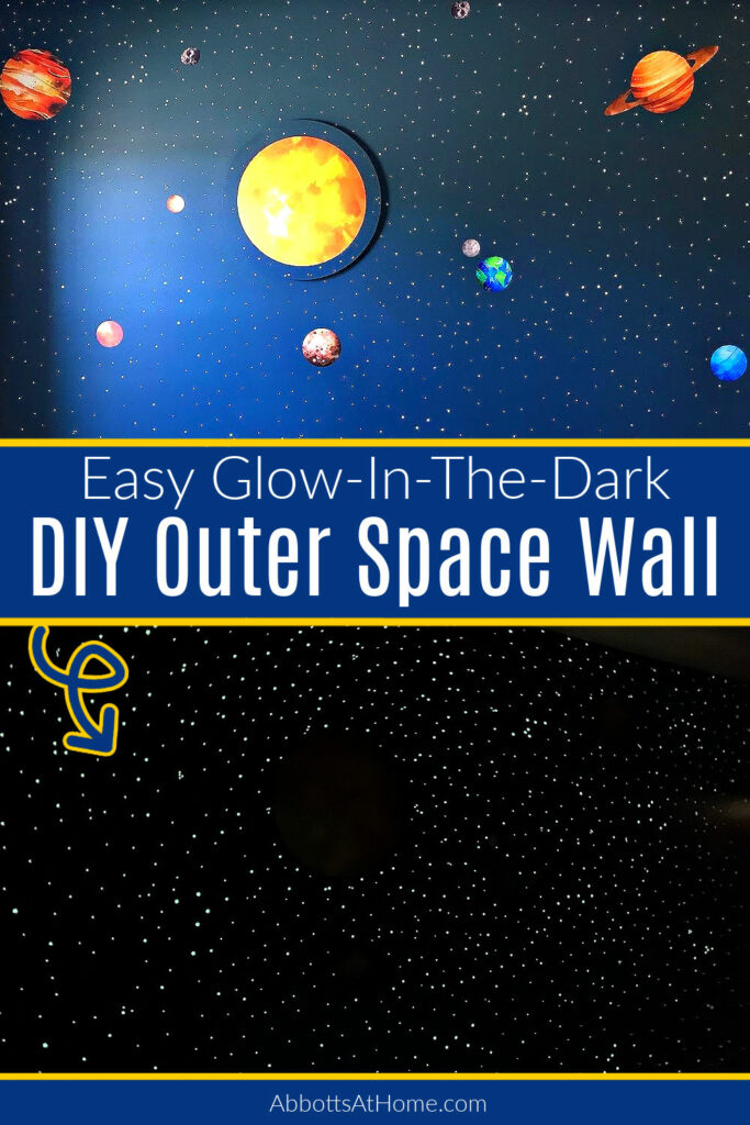 Image of an easy glow-in-the-dark stars outer space wall.