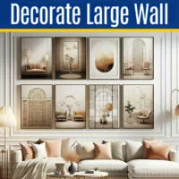 Image of 2 living rooms for examples of decorating a large wall in living rooms. how to decorate a large wall in living rooms.