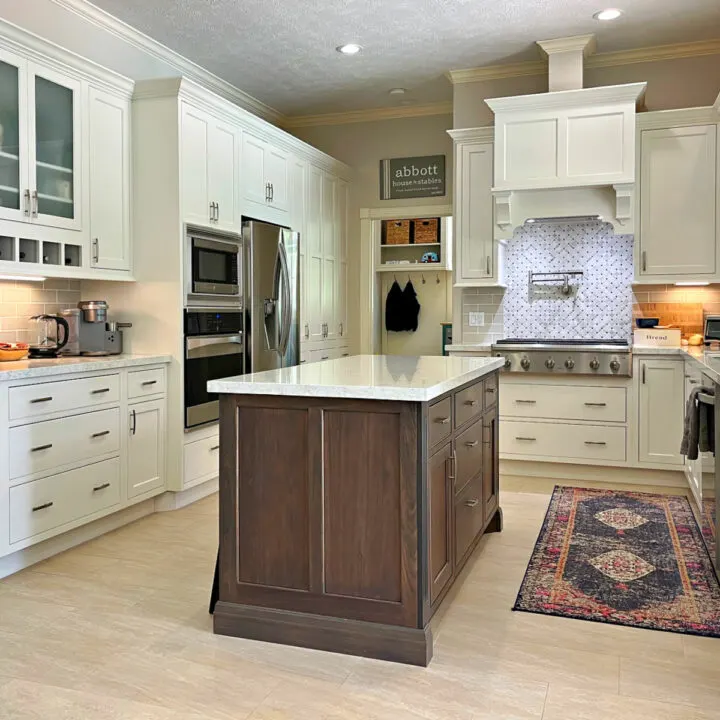 White Kitchen Cabinets Full Set With an Island