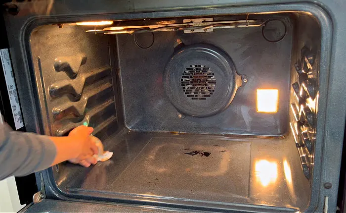 Image of an oven after being cleaned using Easy Off Oven Cleaner.