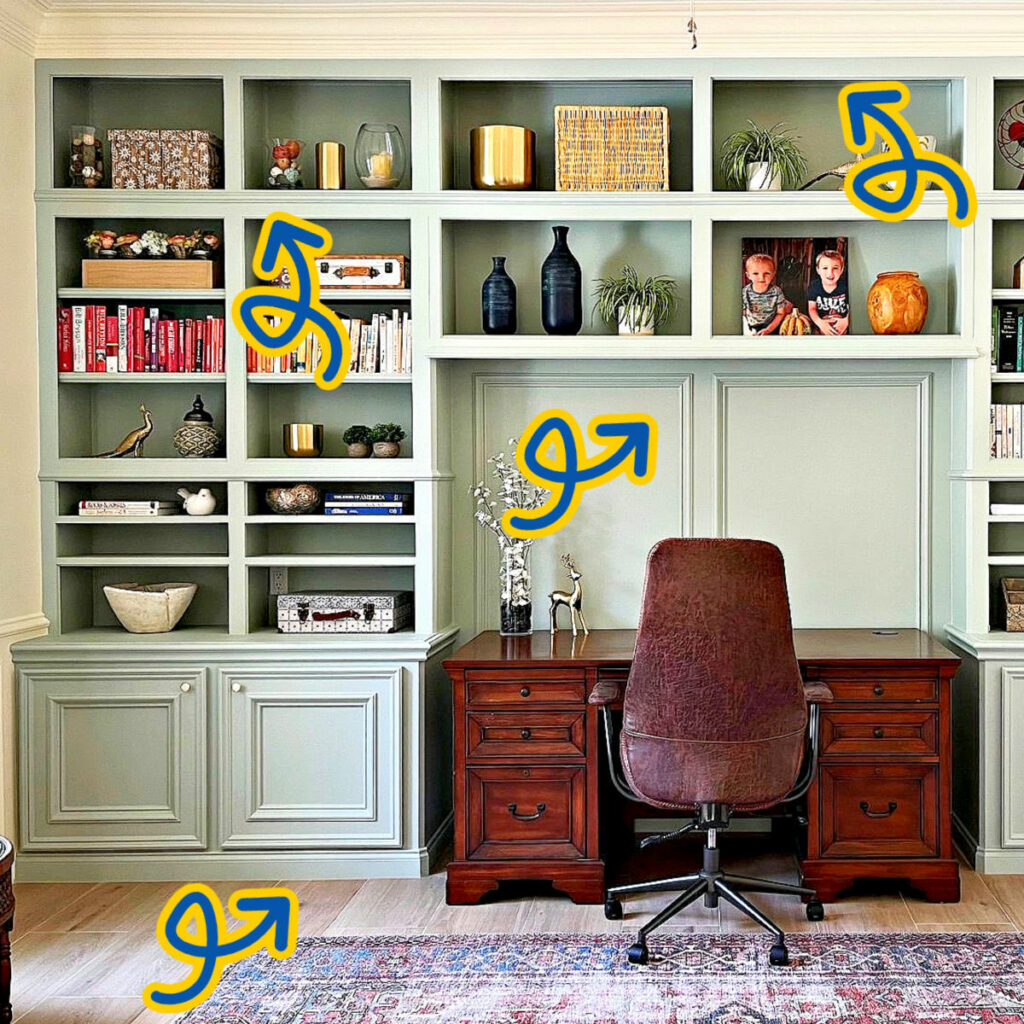 Image showing an example of ways to make cabinets look like built in furniture.