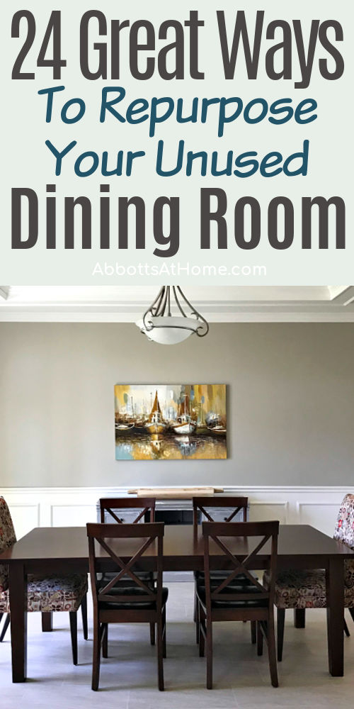 Image of a Dining Room for a post about how to repurpose an used Dining Room into a new room.