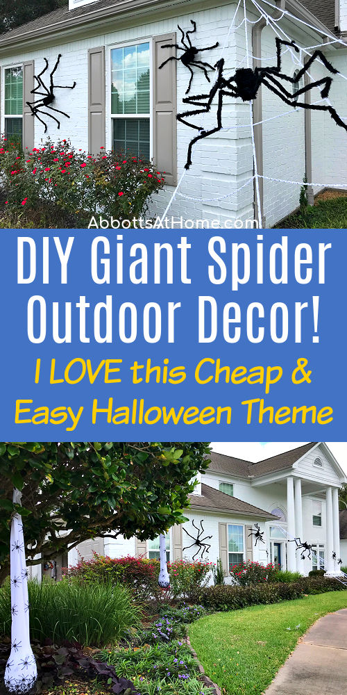 How to Hang Giant Spider Decorations: Easy Outdoor Halloween Idea ...