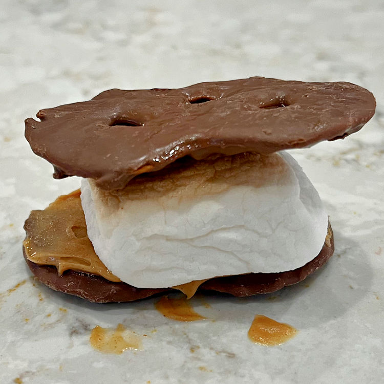 Chocolate pretzel, marshmallow, peanut butter Smore's.