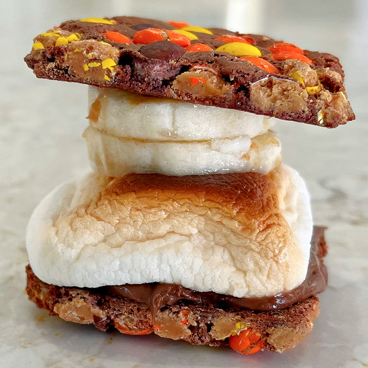 Reese's Pieces Brownie Brittle Nutella Banana Smores.