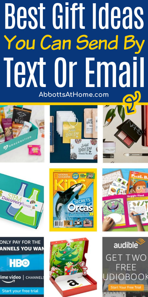 9 examples of the best gifts you can send by text or email. Last minute gift ideas.