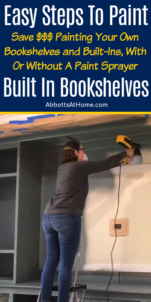 Image of built-in cabinets for a post about how to paint built in bookshelves and cabinets and the best paint for bookshelves.