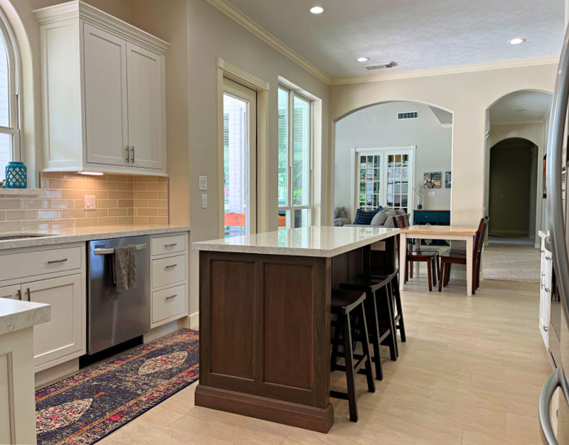 Before and after room makeover photos from a kitchen remodel.