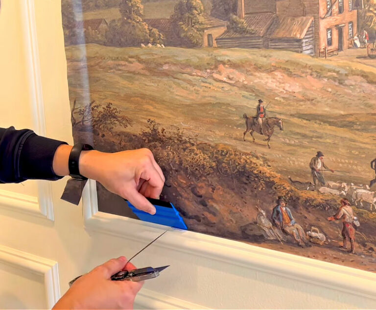 Super Easy Peel And Stick Framed Wallpaper Mural DIY Steps And Video