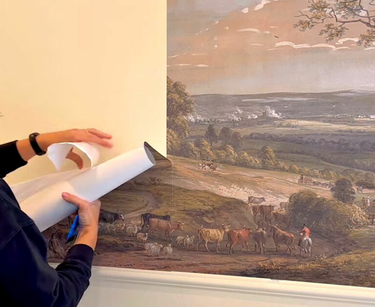 Super Easy Peel And Stick Framed Wallpaper Mural DIY Steps And Video