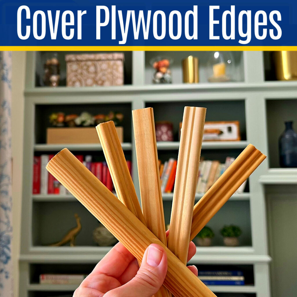 Image of wood trim for a post with 8 GREAT ways to finish plywood edges with trim. I LOVE this easy, beautiful way to cover plywood edges.