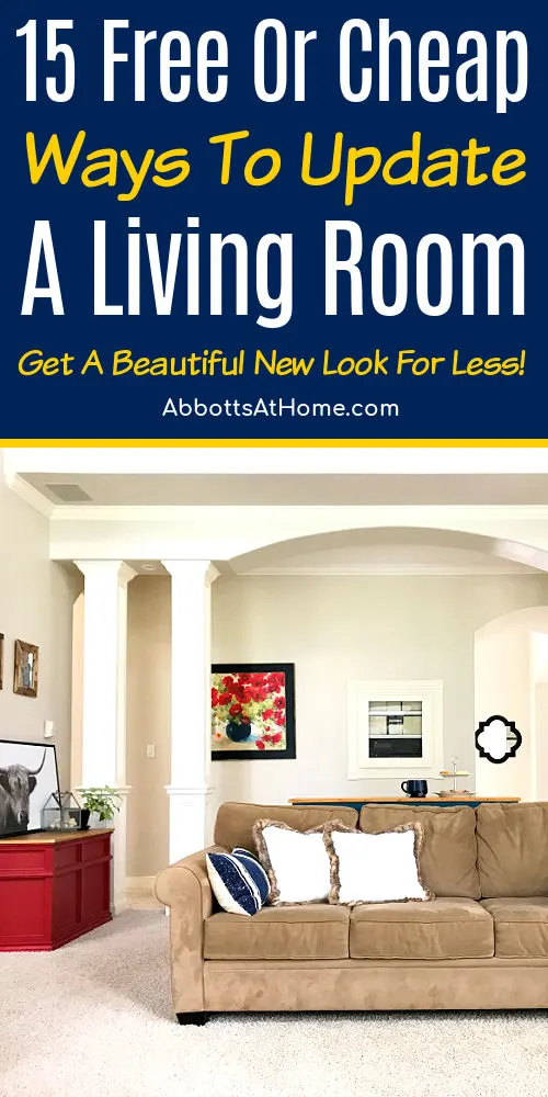Image of someone in a Living Room for a list of 15 ways to update a Living Room cheaply.