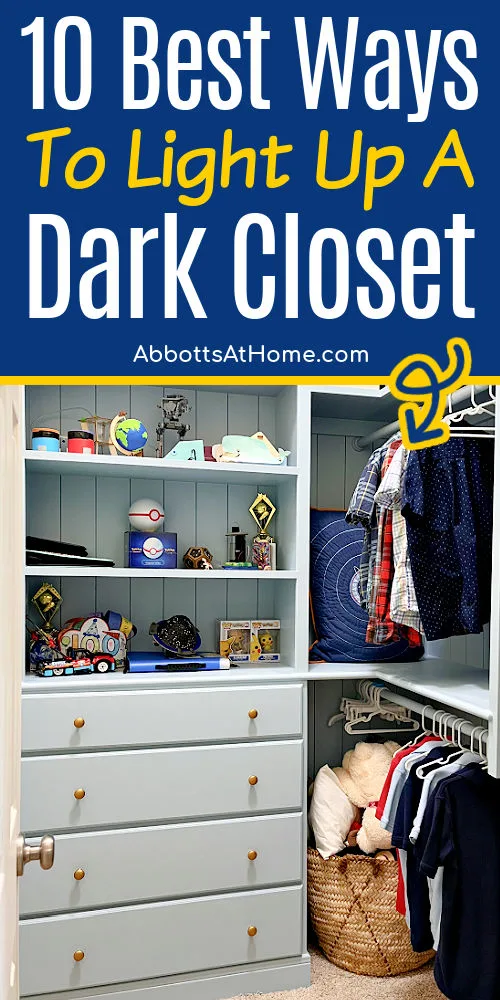 How to light up a dark closet. Closet lighting ideas that add light to a closet without wiring and with wiring.