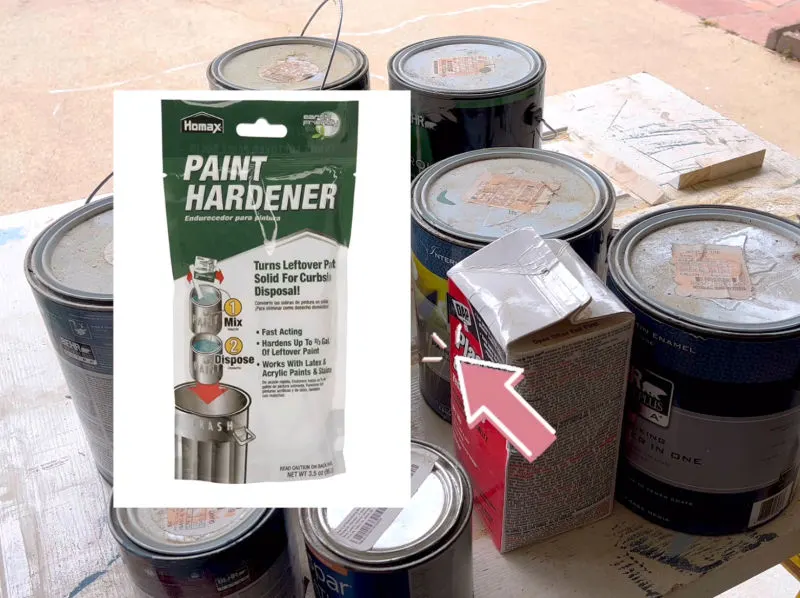 Paint hardener can be mixed with paint to harden paint for disposal.