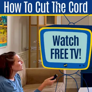 Image of someone watching TV. With SO MANY FREE TV options, it's time to cut the cord with cable and still watch TV for free. A simple guide to CUT CABLE and SAVE MONEY!