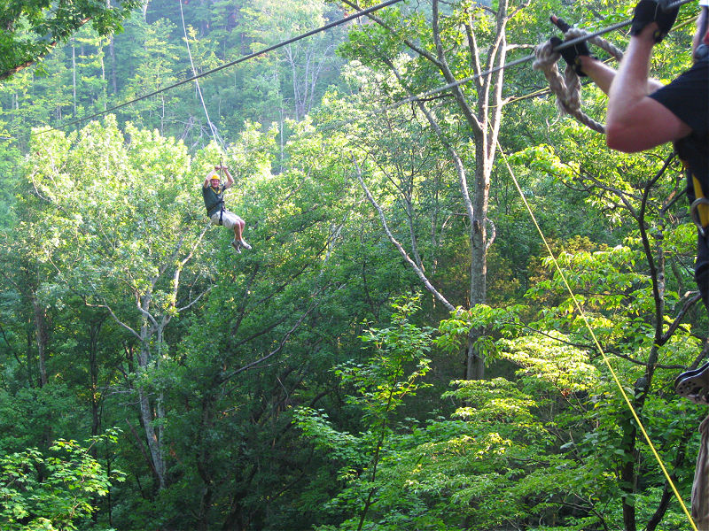 Ziplining in Ohio.