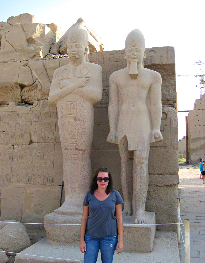 Image of someone at an Egyptian tourist site.