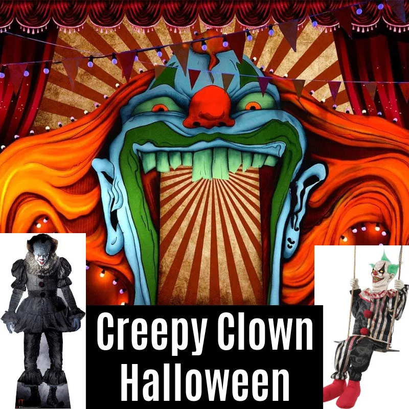 Great Halloween decorations for a Creepy Clown or Haunted House Carnival Theme.