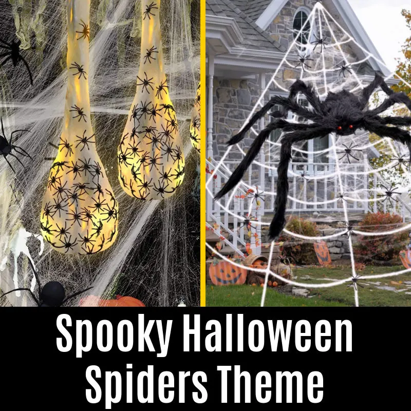 Great Halloween decorations for a Scary Spider Halloween Theme.