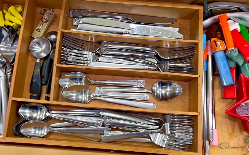 This silverware drawer is on my list of cleaning before guests.