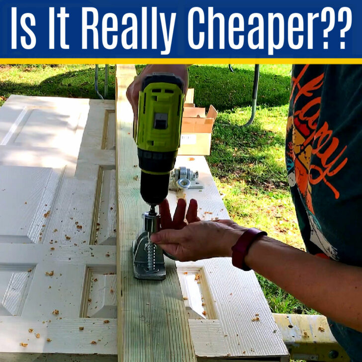 Image of someone building a swing set for a post about Is It Cheaper To Build Your Own Swing Set? (Cost of DIY vs Kits).