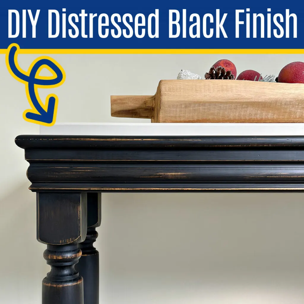 Beautiful DIY Pottery Barn Black Paint Finish (Distressed Black Paint Look)  - Abbotts At Home