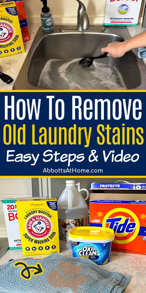 Image of options to remove old laundry stains for a post about how to remove laundry stains after drying.