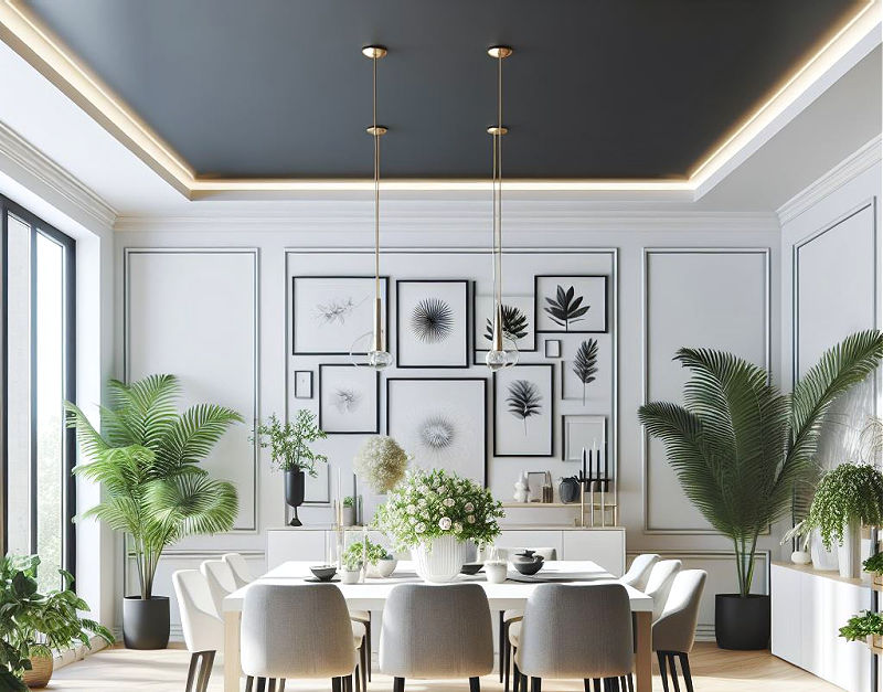 tray ceiling dining room idea