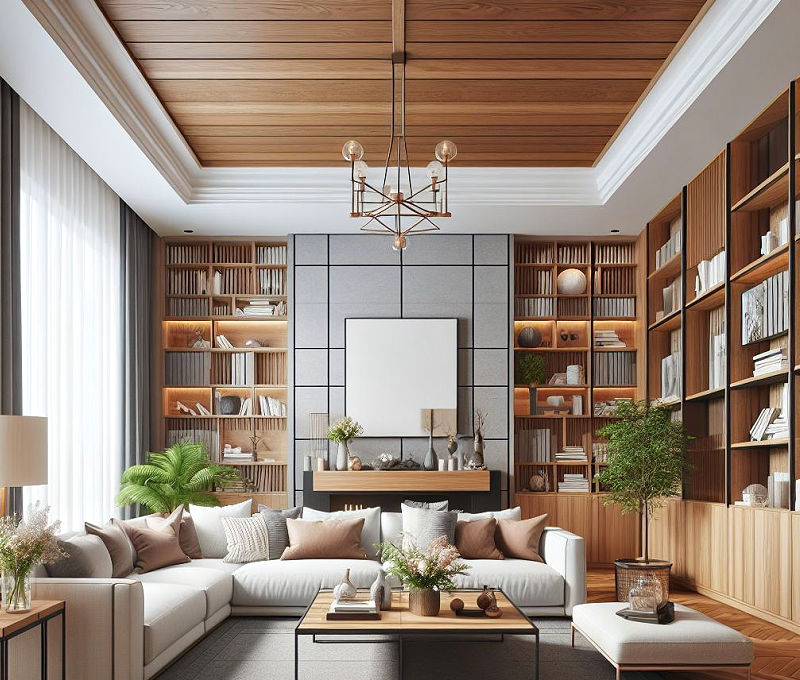 tray ceiling living room idea - tray ceiling trim idea
