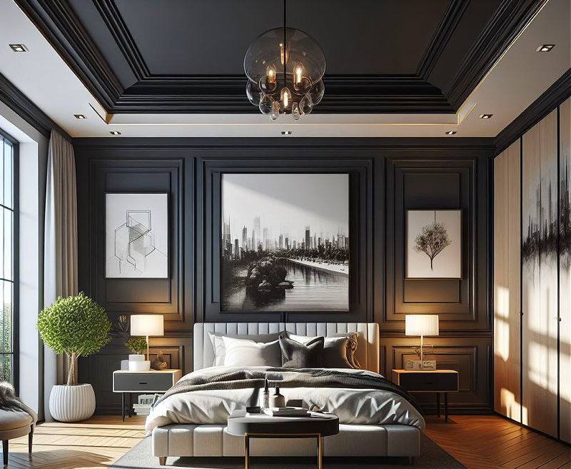 tray ceiling master bedroom design idea