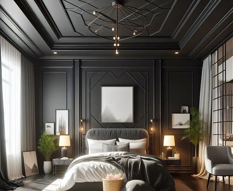 vaulted ceiling trim ideas on a Master bedroom tray ceiling